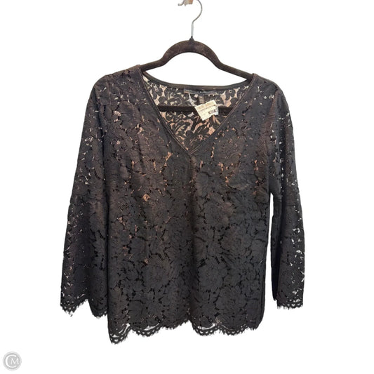 Blouse Long Sleeve By White House Black Market In Black, Size: Xs