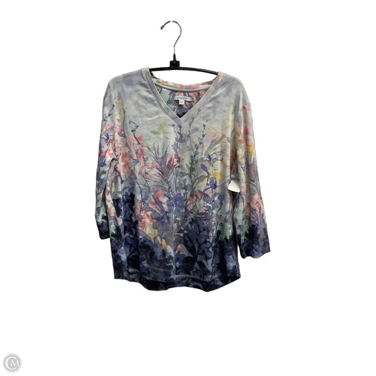 Top Long Sleeve By Chicos In Floral Print, Size: L