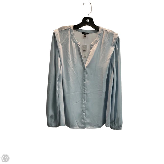 Blouse Long Sleeve By Ann Taylor In Blue, Size: M