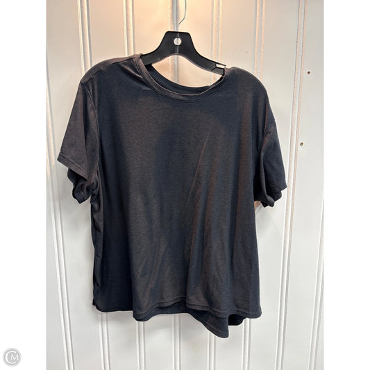 Top Short Sleeve Basic By Time And Tru In Black, Size: Xxl