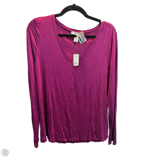 Top Long Sleeve By White House Black Market In Purple, Size: L