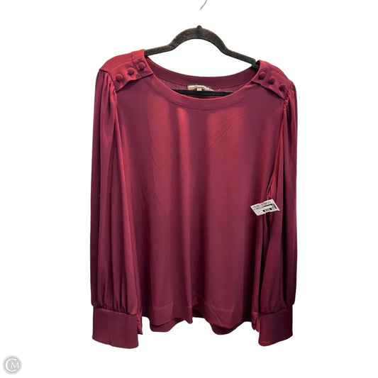 Blouse Designer By Karl Lagerfeld In Maroon, Size: Xl