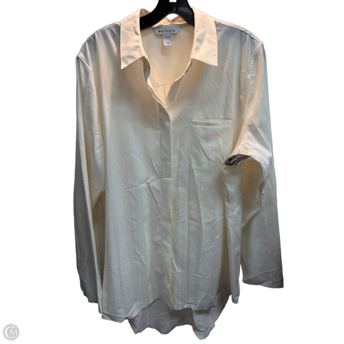 Blouse Long Sleeve By Athleta In White, Size: L