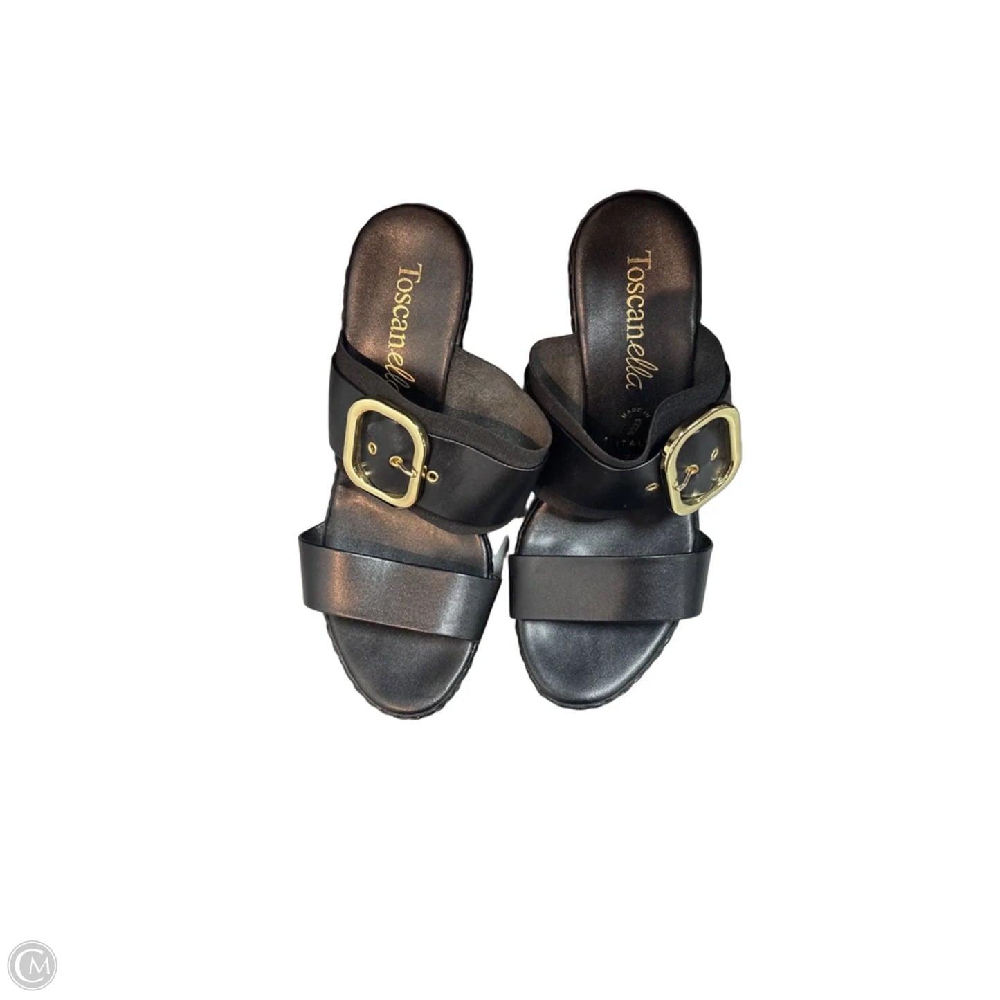 Sandals Heels Wedge By Toscanella In Black, Size: 7.5