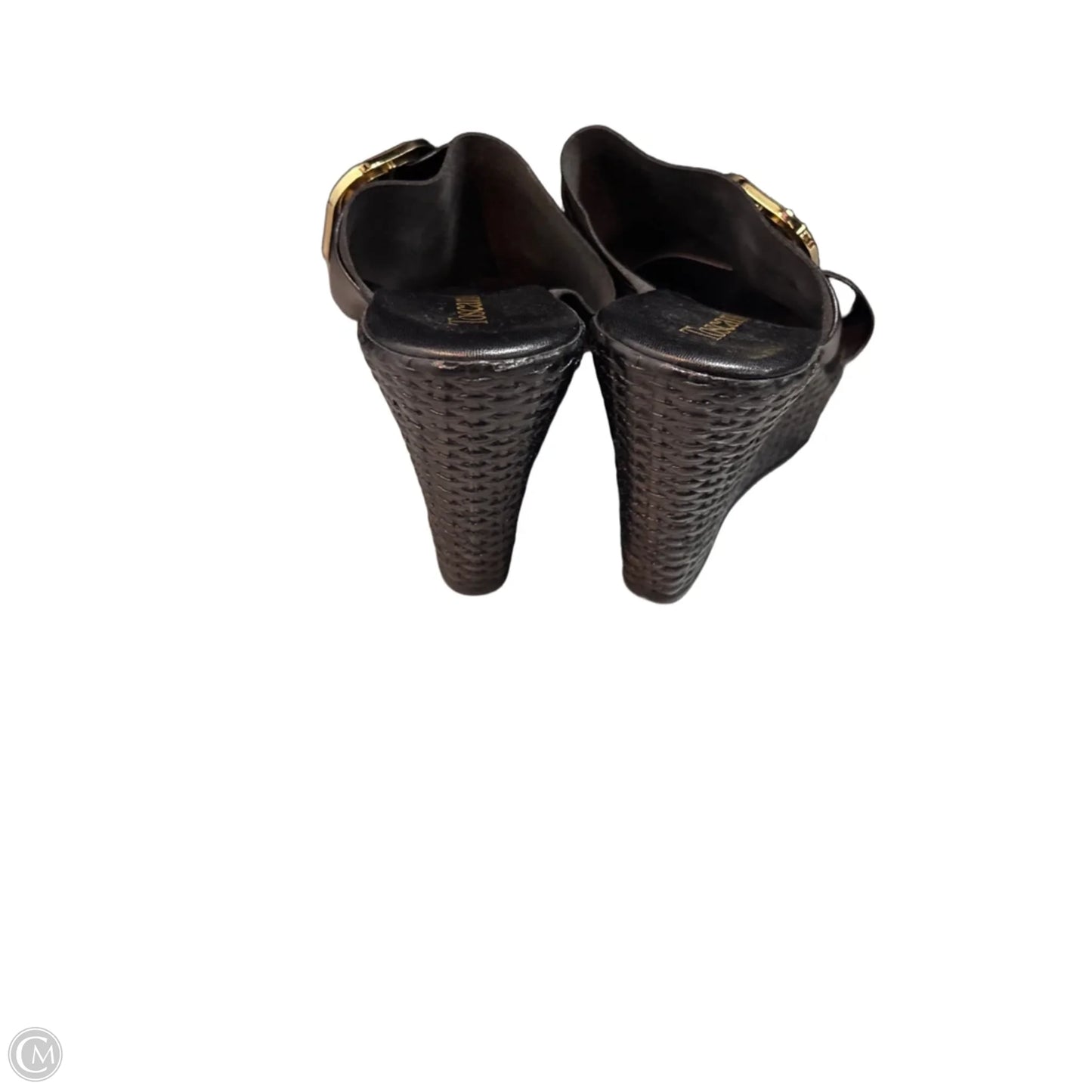 Sandals Heels Wedge By Toscanella In Black, Size: 7.5