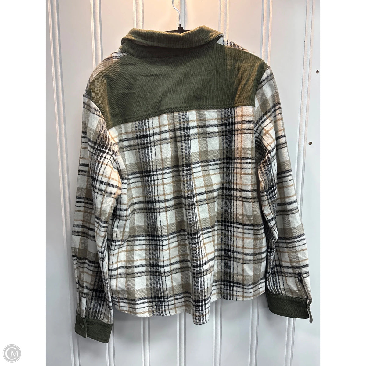 Jacket Shirt By Hem & Thread In Plaid Pattern, Size: M