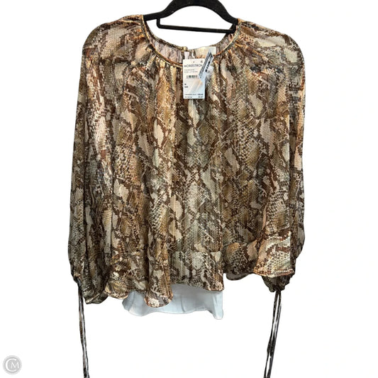 Blouse Long Sleeve By Parker In Brown, Size: M