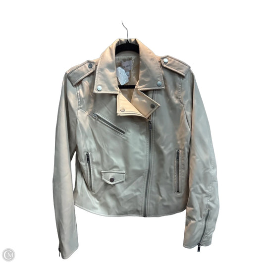 Jacket Moto By Nine West In Beige, Size: M