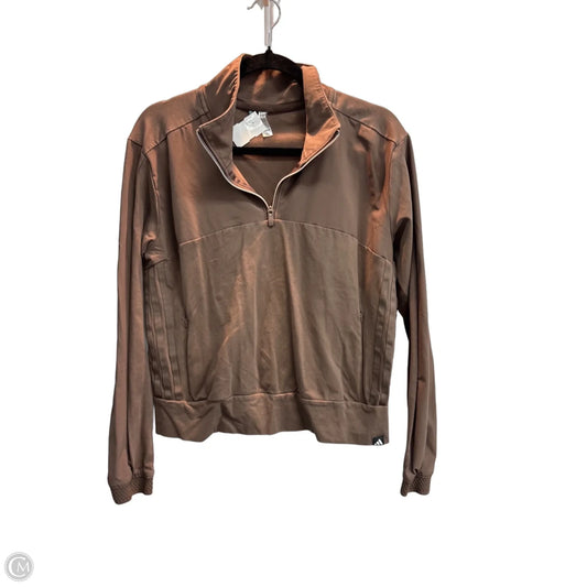 Athletic Sweatshirt Collar By Adidas In Brown, Size: M