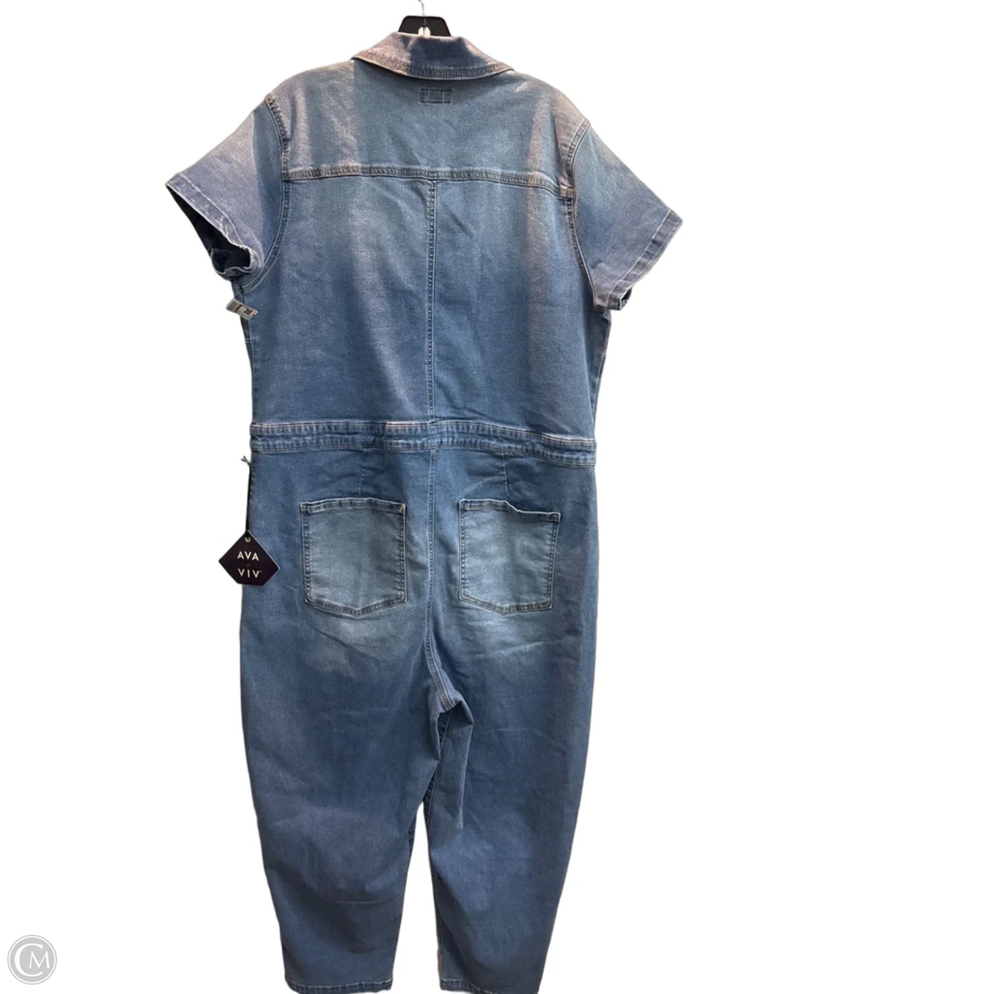Jumpsuit By Ava & Viv In Blue Denim, Size: 1x
