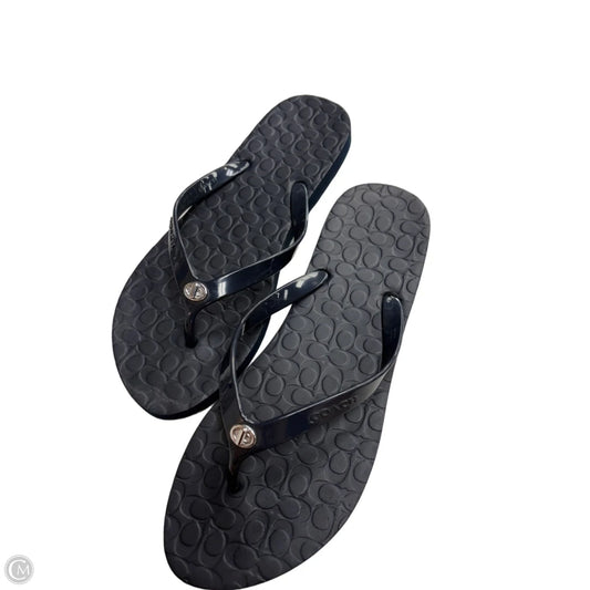 Sandals Designer By Coach In Navy, Size: 10