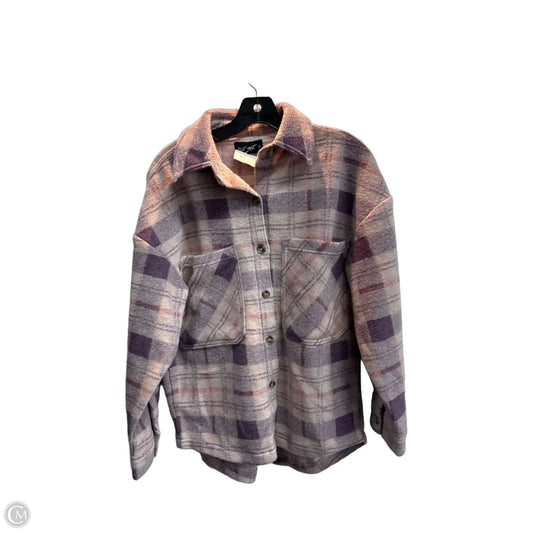 Jacket Fleece By Clothes Mentor In Plaid Pattern, Size: S