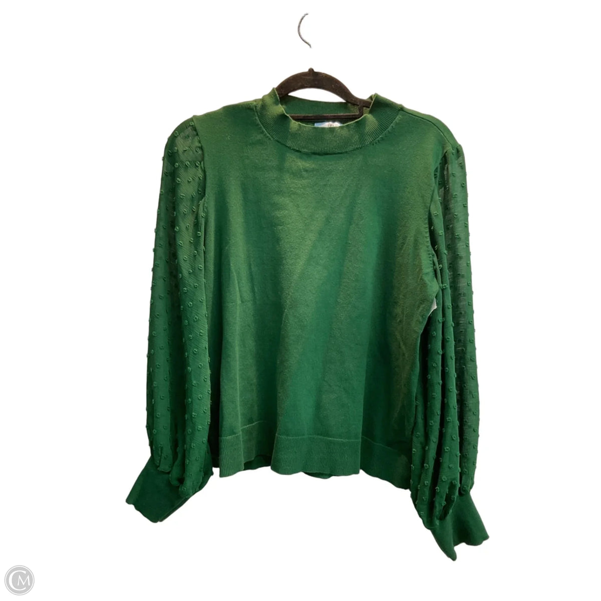 Top Long Sleeve By Cece In Green, Size: L