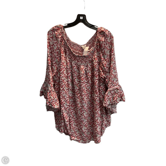 Top Long Sleeve By Terra & Sky In Floral Print, Size: 1x