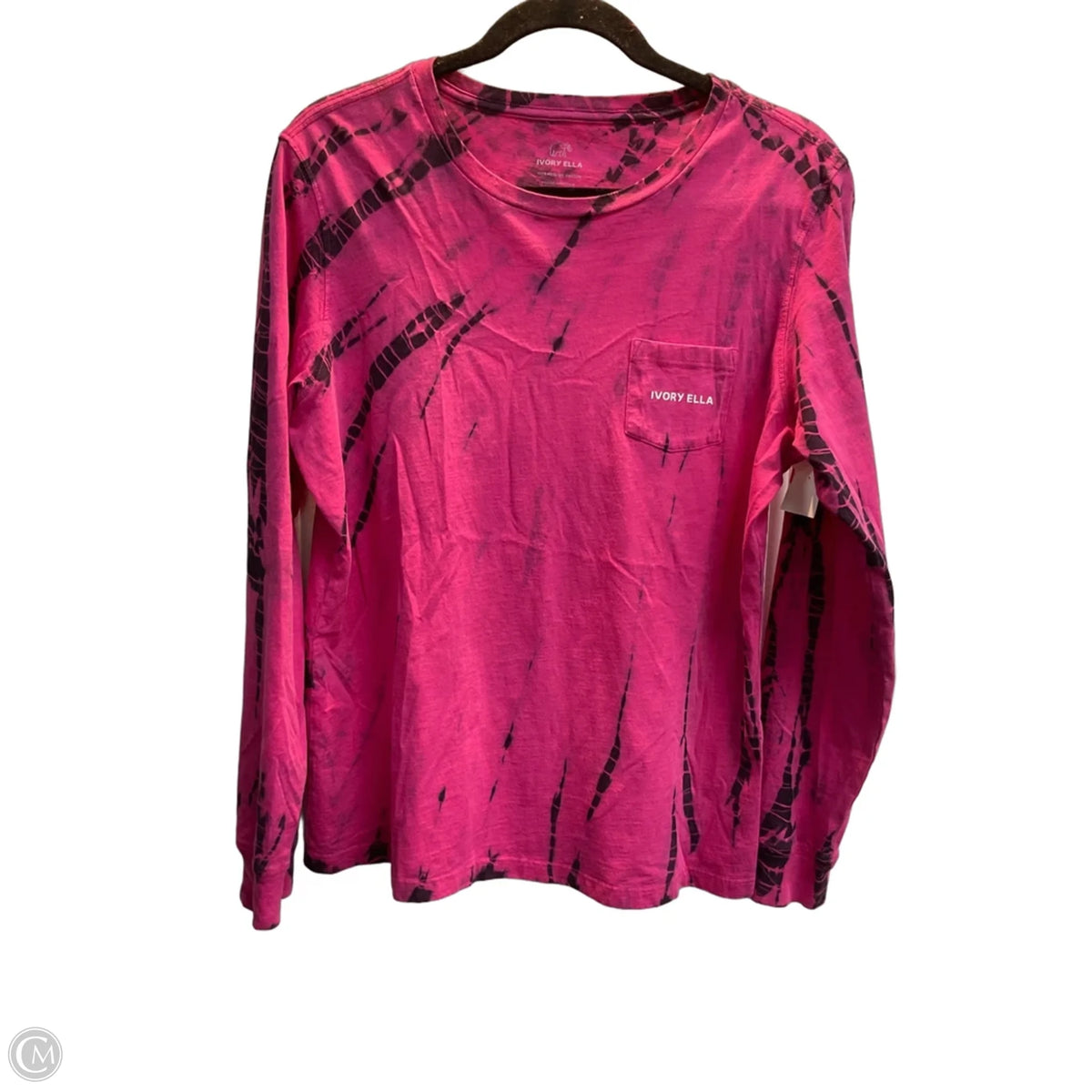 Top Long Sleeve Basic By Ivory Ella In Black & Pink, Size: M
