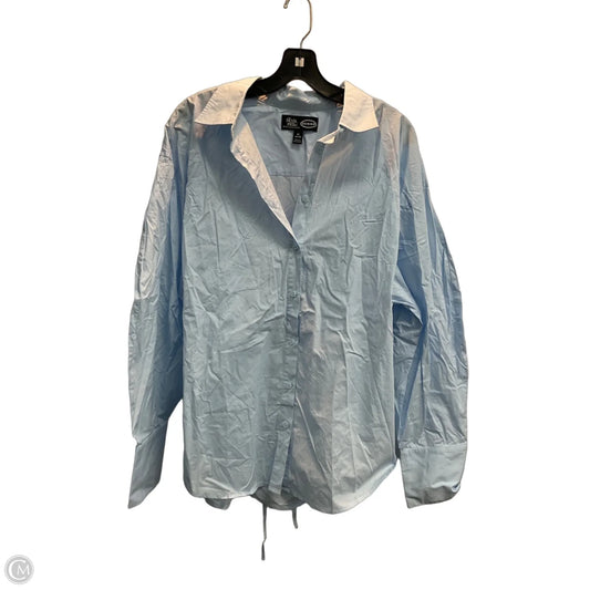 Blouse Long Sleeve By Scoop In Blue, Size: Xl