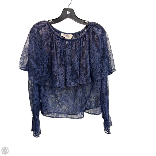 Blouse Long Sleeve By Loft In Navy, Size: S