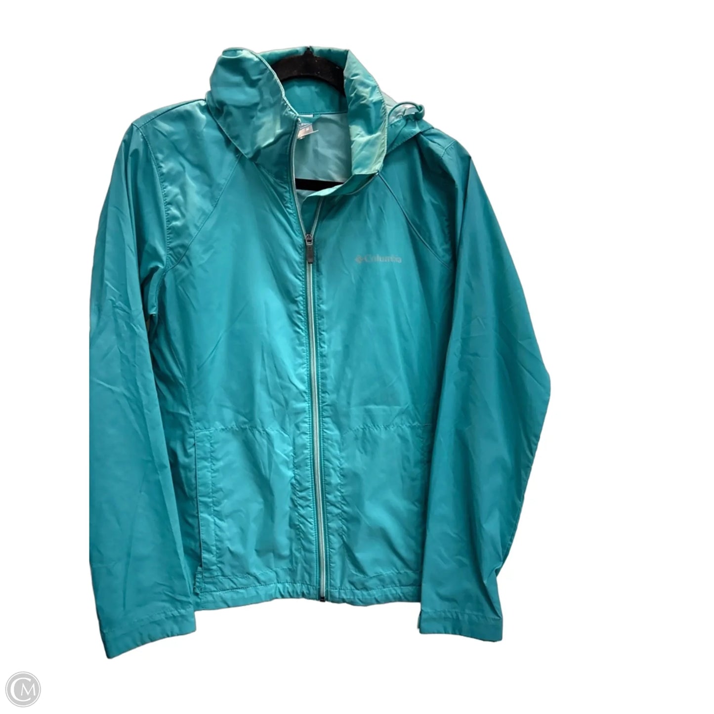 Jacket Windbreaker By Columbia In Blue, Size: M