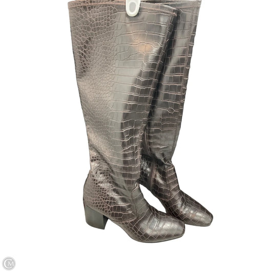 Boots Knee Heels By Franco Sarto In Purple, Size: 9