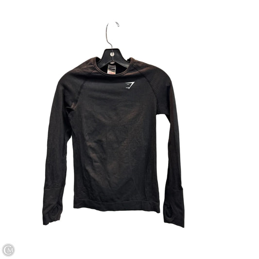 Athletic Top Long Sleeve Crewneck By Gym Shark In Black, Size: M