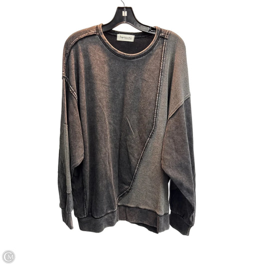 Top Long Sleeve By Impressions In Black, Size: 1x