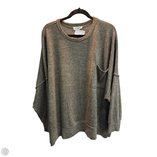 Top Long Sleeve By Zenana In Green, Size: 3x