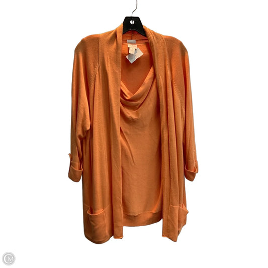Sweater 2pc By Chicos In Orange, Size: Xl