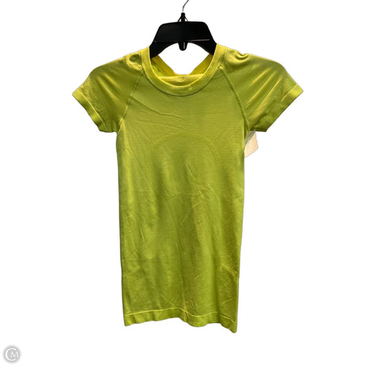 Athletic Top Short Sleeve By Lululemon In Yellow, Size: Xs