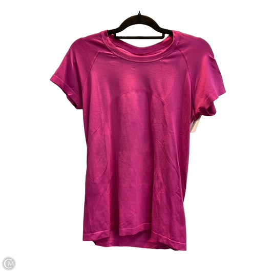 Athletic Top Short Sleeve By Lululemon In Pink, Size: M