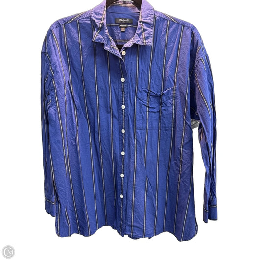Top Long Sleeve By Madewell In Striped Pattern, Size: M
