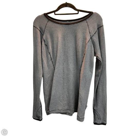 Athletic Top Long Sleeve Crewneck By Lululemon In Striped Pattern, Size: L