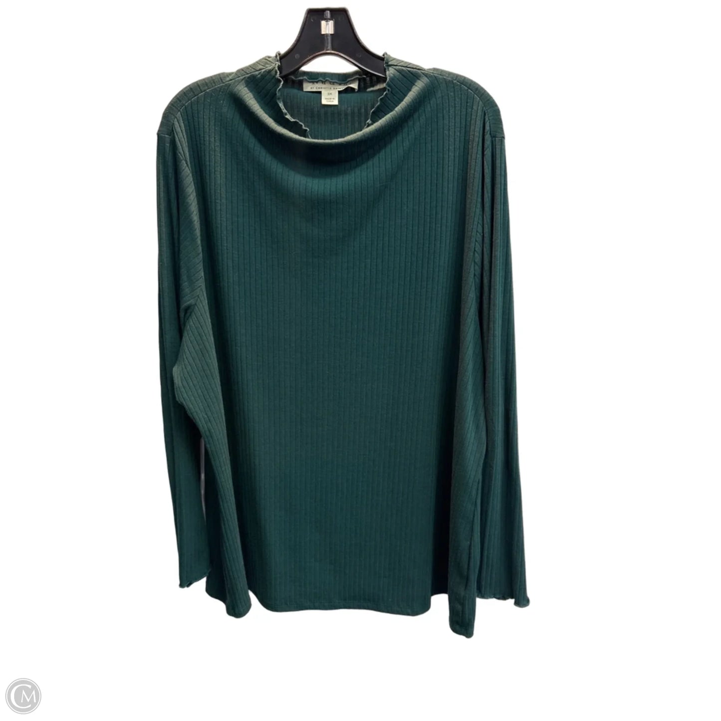 Top Long Sleeve Basic By Clothes Mentor In Green, Size: 3x