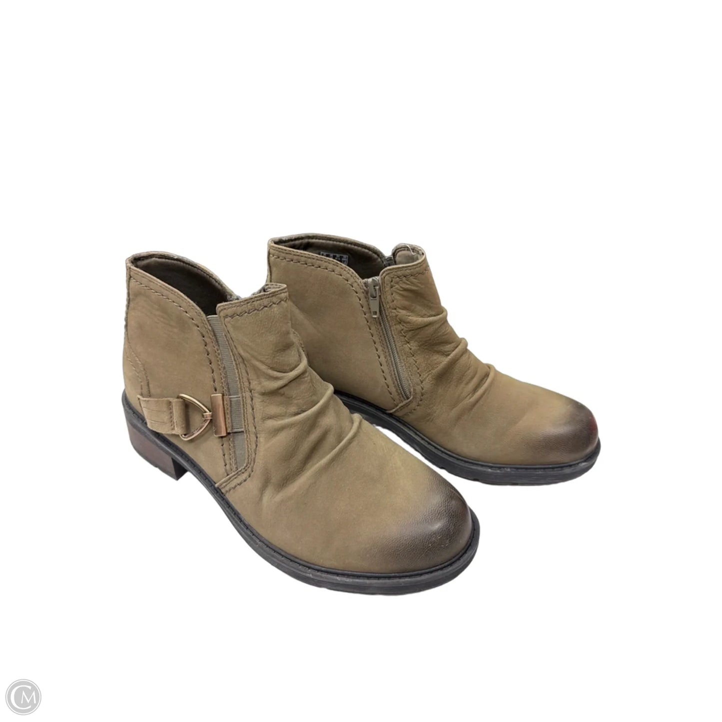 Boots Ankle Heels By Clarks In Green, Size: 10
