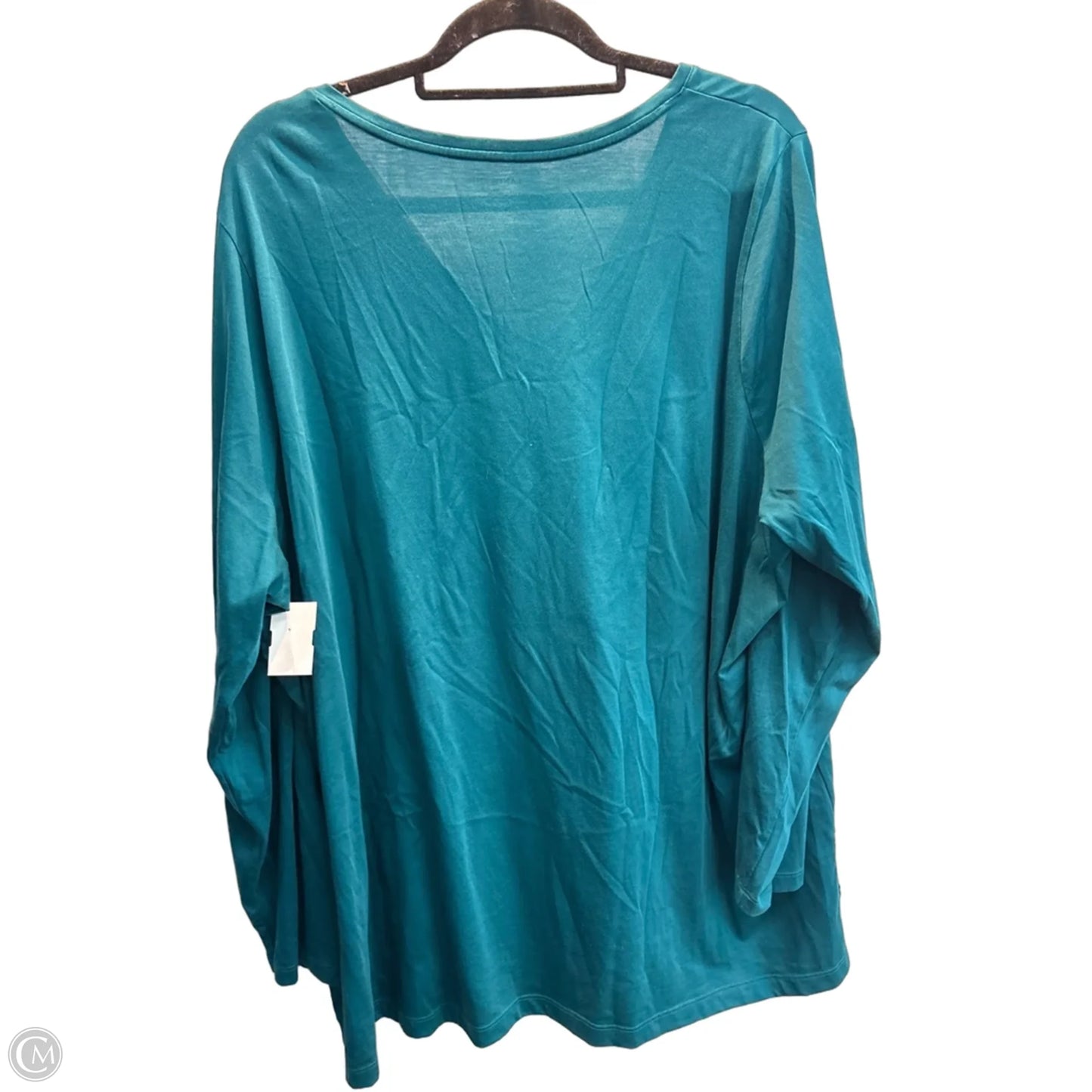 Top Long Sleeve Basic By Lands End In Teal, Size: 3x