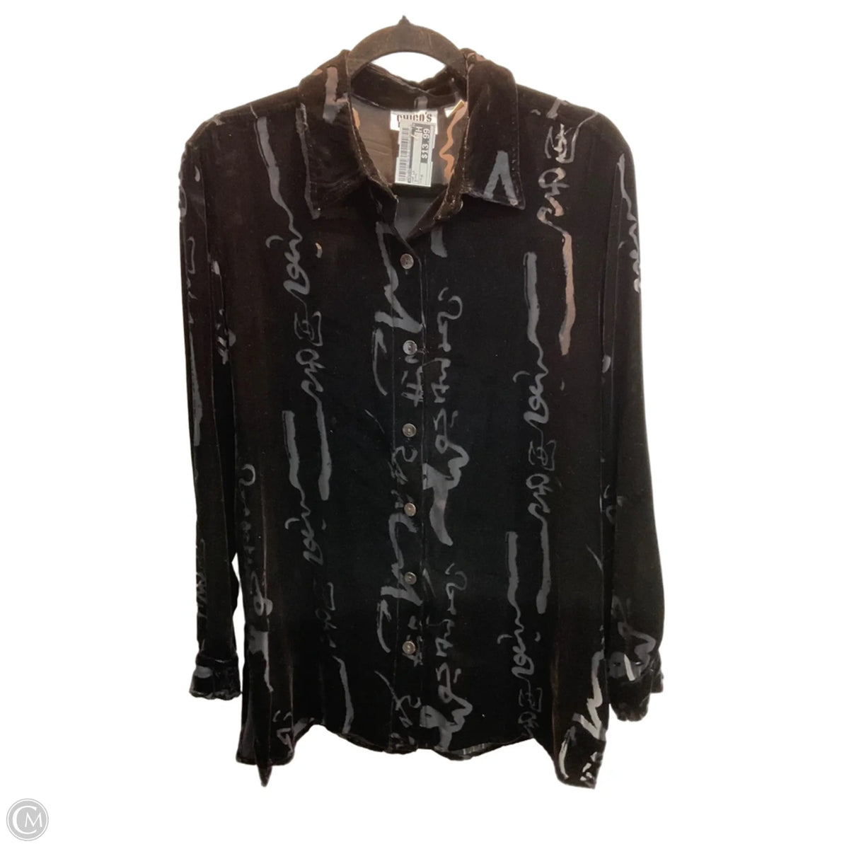 Top Long Sleeve By Chicos In Black, Size: M