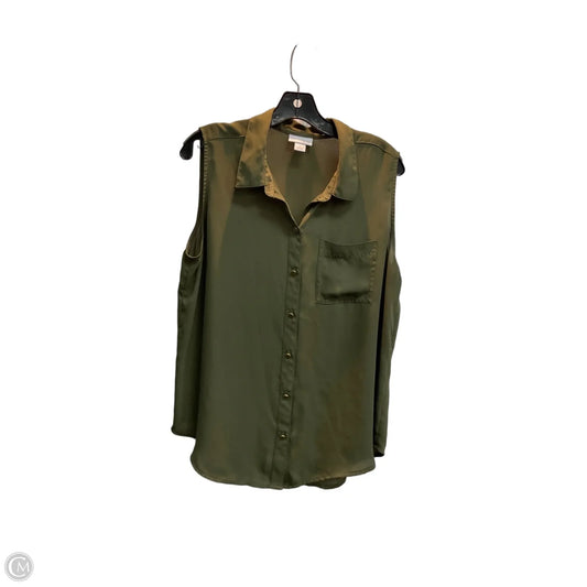 Top Sleeveless By Liz Claiborne In Green, Size: L