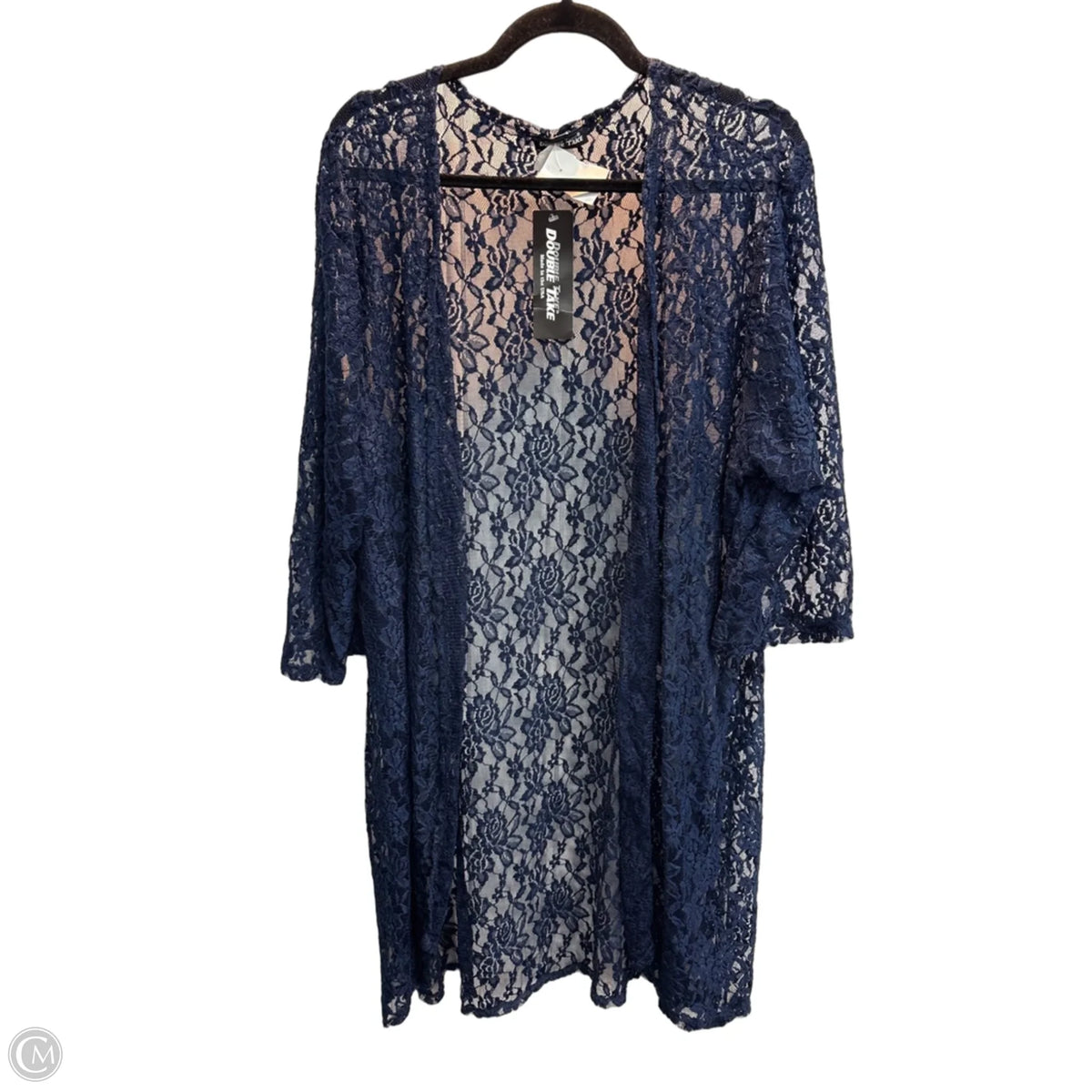 Kimono By Double Take In Navy, Size: 3x