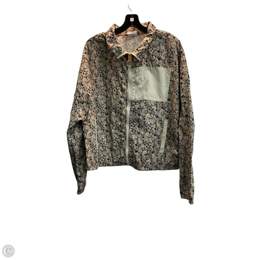 Jacket Windbreaker By Sage In Floral Print, Size: Xl