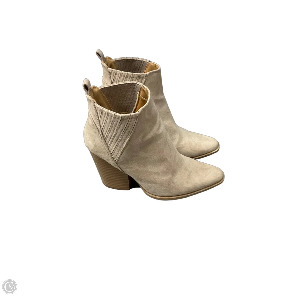 Boots Ankle Heels By Qupid In Beige, Size: 7