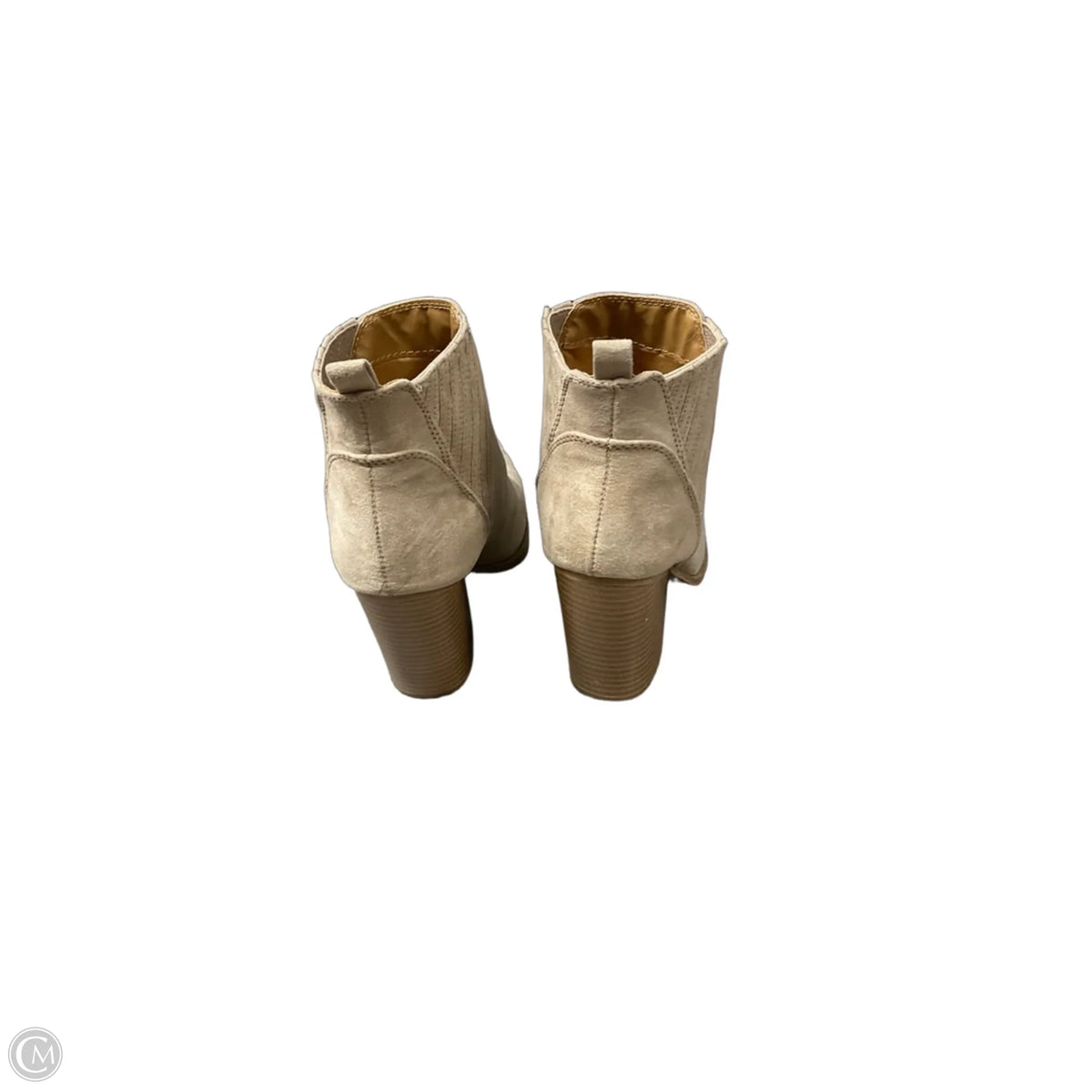 Boots Ankle Heels By Qupid In Beige, Size: 7