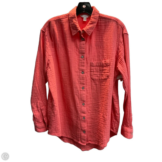 Top Long Sleeve By Time And Tru In Pink, Size: S