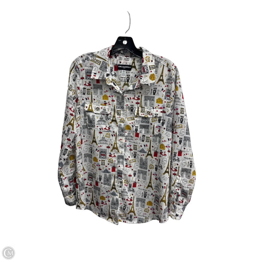 Top Long Sleeve Designer By Karl Lagerfeld In Multi-colored, Size: M