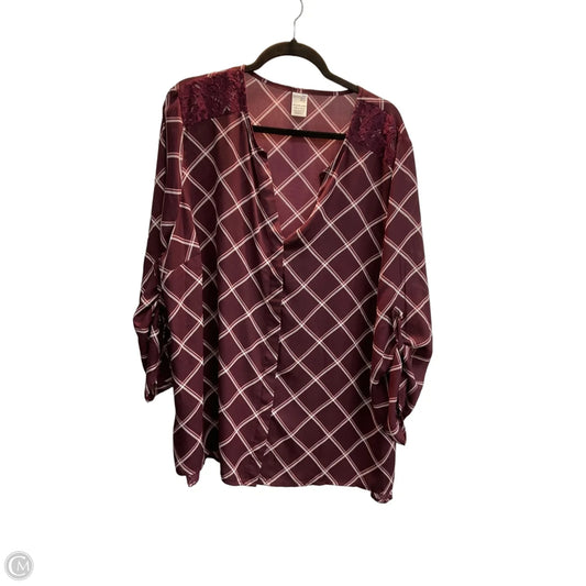 Top Long Sleeve By Terra & Sky In Purple, Size: 2x