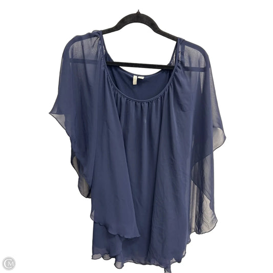 Blouse Short Sleeve By Cato In Navy, Size: 3x