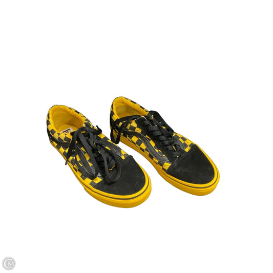 Shoes Sneakers By Vans In Black & Yellow, Size: 7