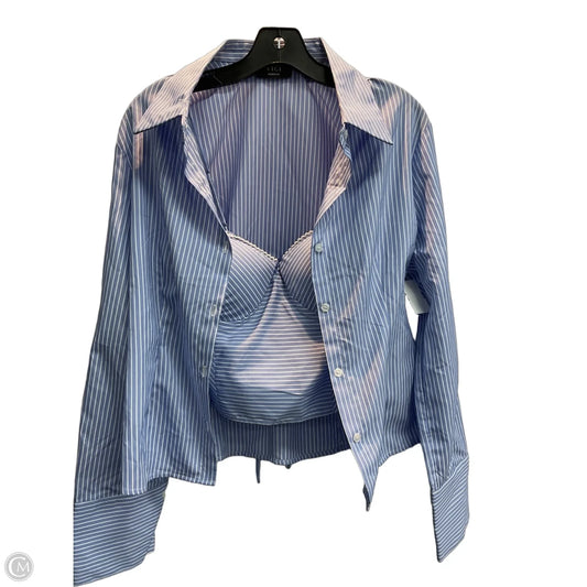 Top 2pc Long Sleeve By Vici In Blue, Size: M
