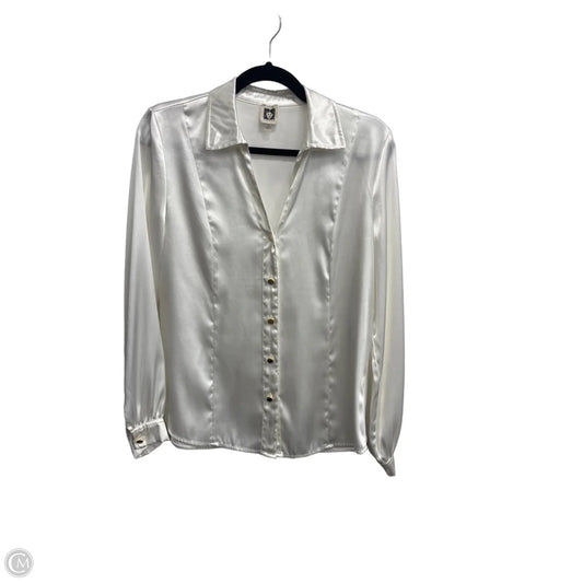 Blouse Long Sleeve By Anne Klein In White, Size: S