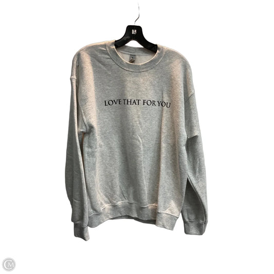 Sweatshirt Crewneck By Gildan In Grey, Size: M