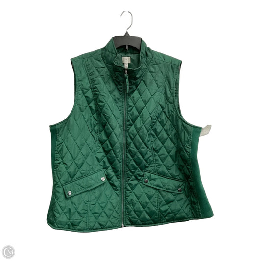 Vest Puffer & Quilted By Dressbarn In Green, Size: 3x