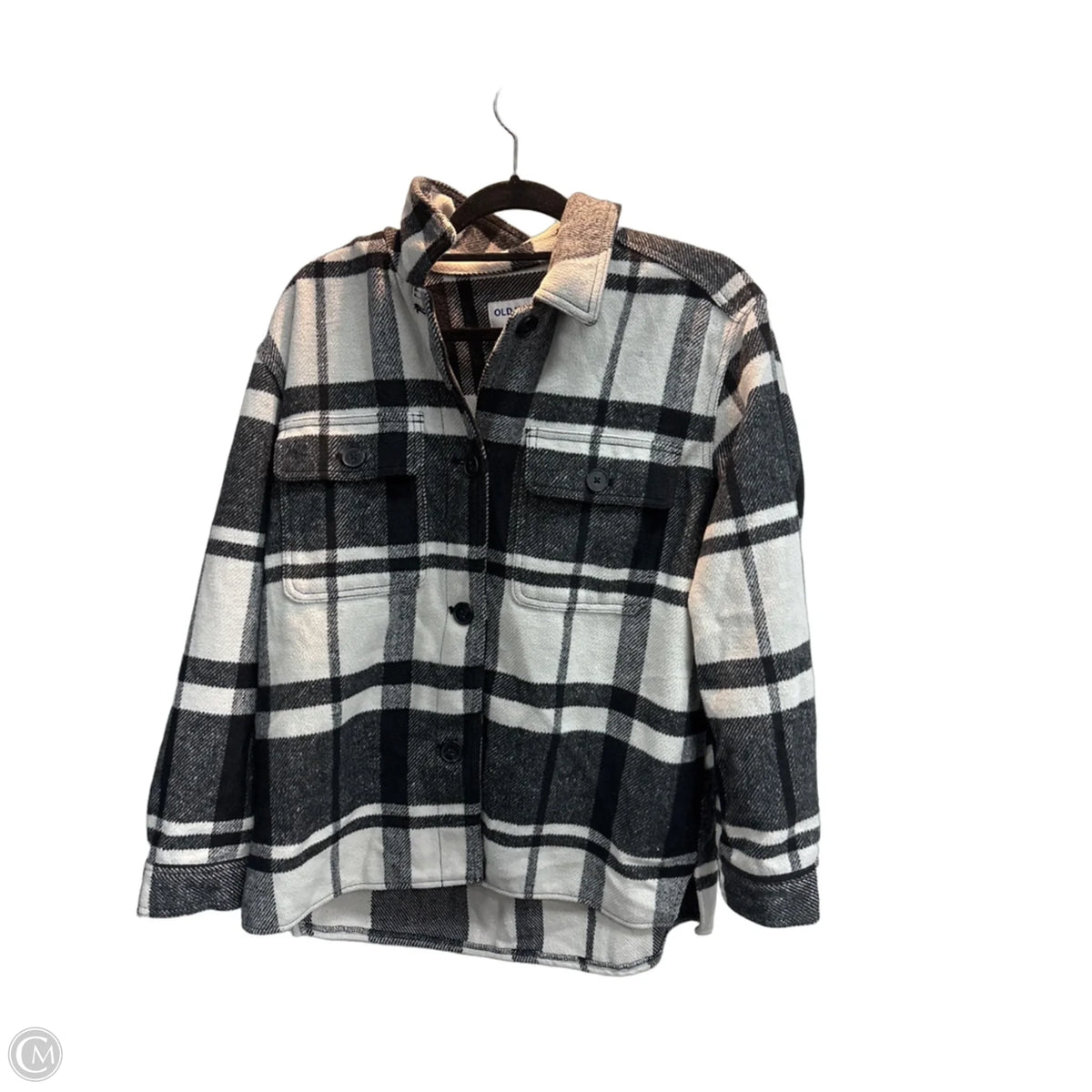 Jacket Fleece By Old Navy In Checkered Pattern, Size: M